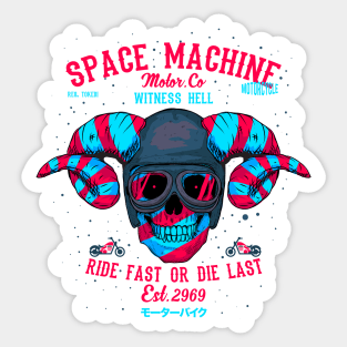 Death Machine Motorcycle Skull Sticker